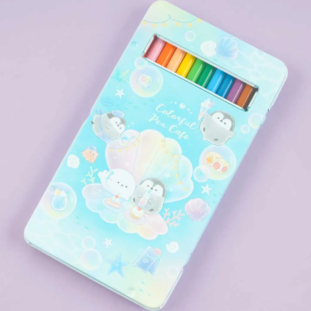 Penguin Colorful Pen Cafe Colored Pencil Set