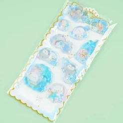 Penguin Colorful Pen Cafe Glitter Water-In Seal Stickers