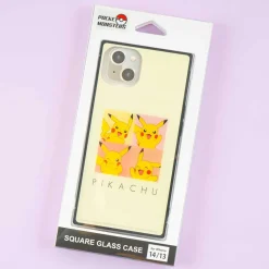 Pikachu Square Glass Case Phone Case for iPhone 14 / 13