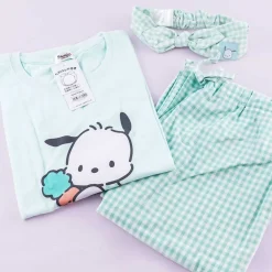Pochacco Checkered Pajamas With Headband Set