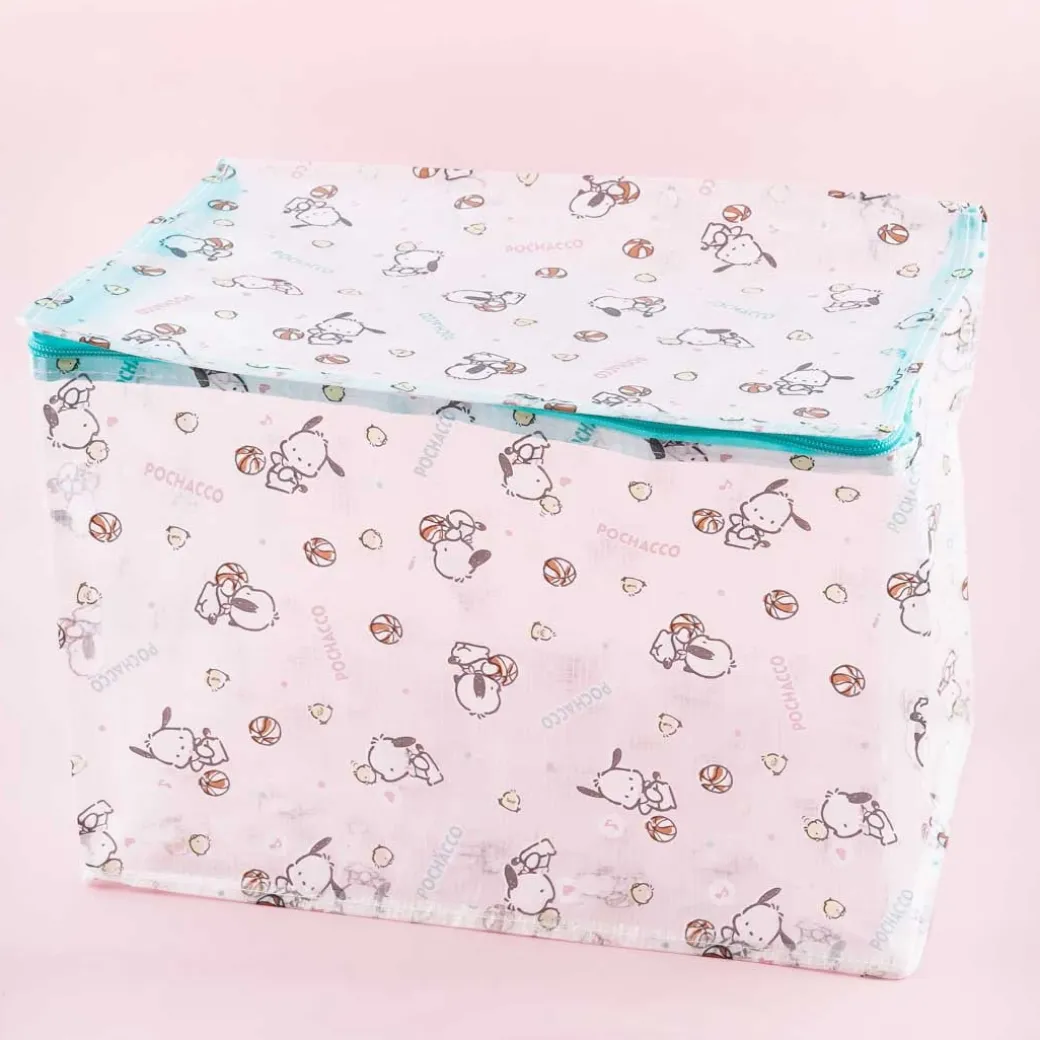 Pochacco Clear Zippered Foldable Storage Box - Medium