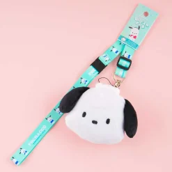 Pochacco Fluffy Coin Purse With Neck Strap