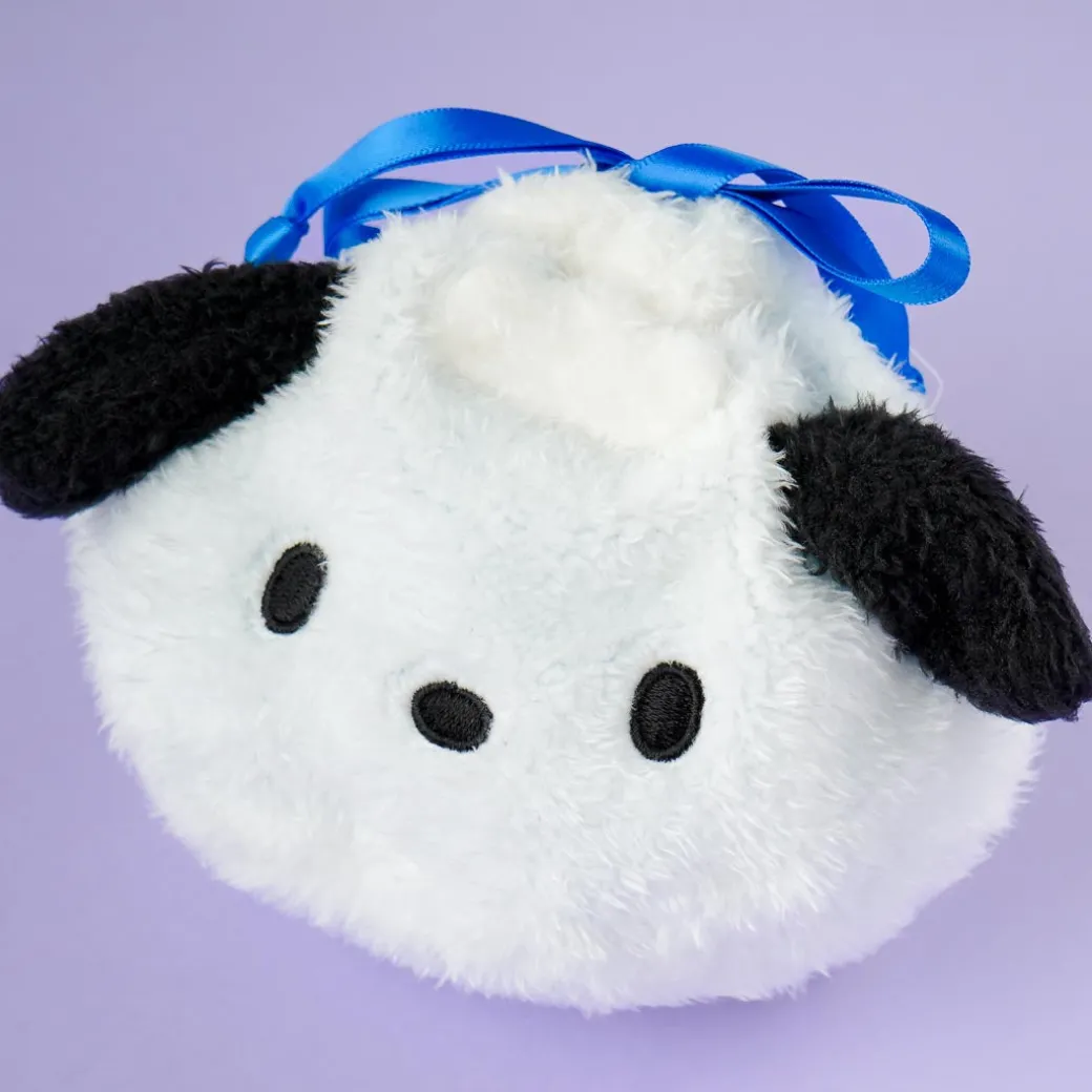 Pochacco Fluffy Face Drawstring Pouch
