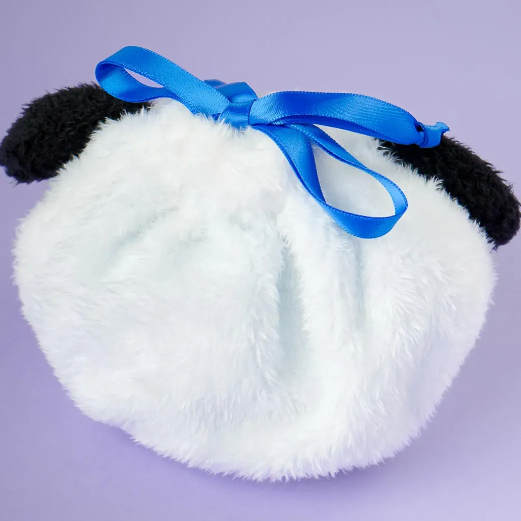 Pochacco Fluffy Face Drawstring Pouch
