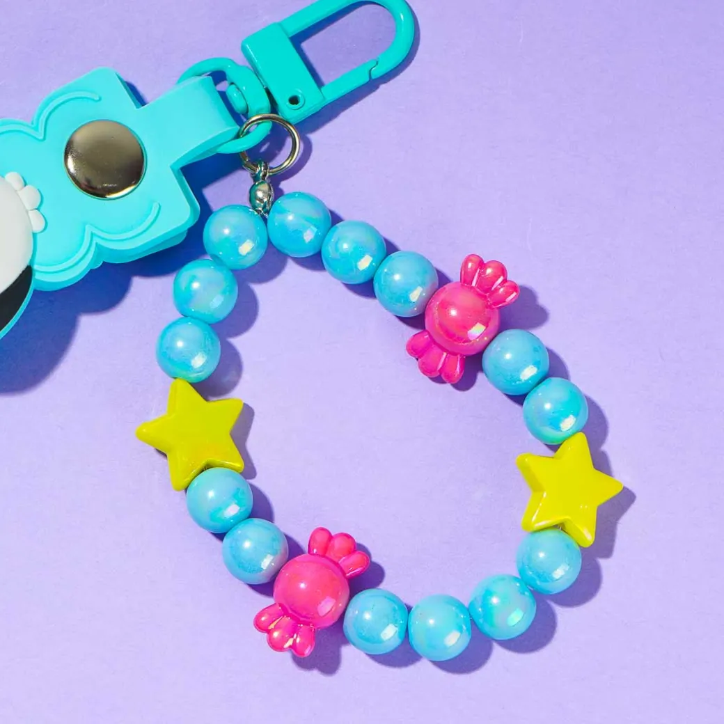 Pochacco Keychain With Beaded Bracelet