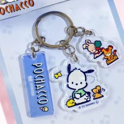 Pochacco Retro Sanrio Triple Charm Keychain
