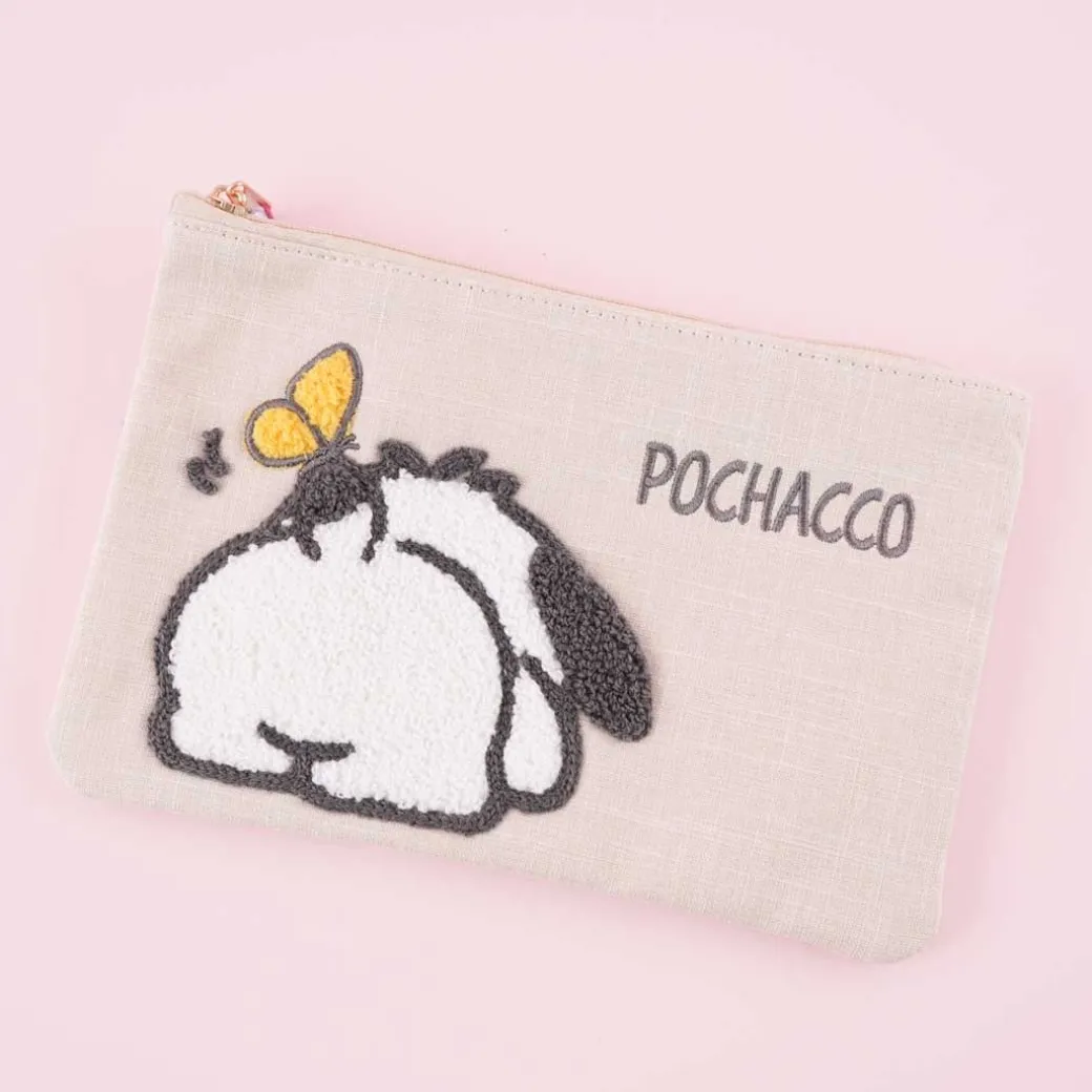 Pochacco Sagara Embroidery Flat Pouch