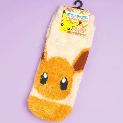 Pokemon Polka Dot Fluffy Socks - Eevee