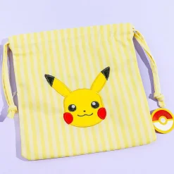 Pokemon Striped Drawstring Pouch - Pikachu
