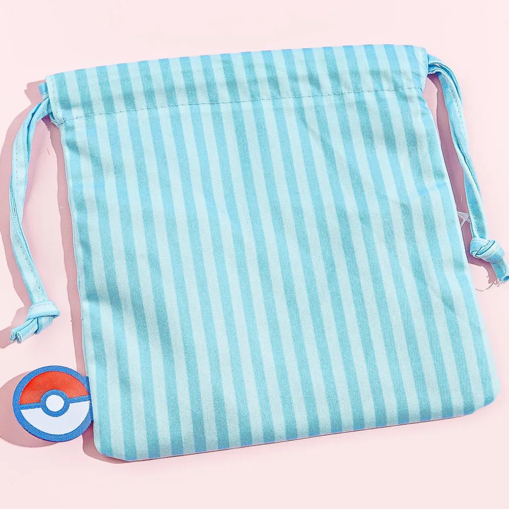 Pokemon Striped Drawstring Pouch - Piplup