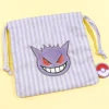 Pokemon Striped Drawstring Pouch - Gengar