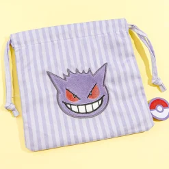 Pokemon Striped Drawstring Pouch - Gengar