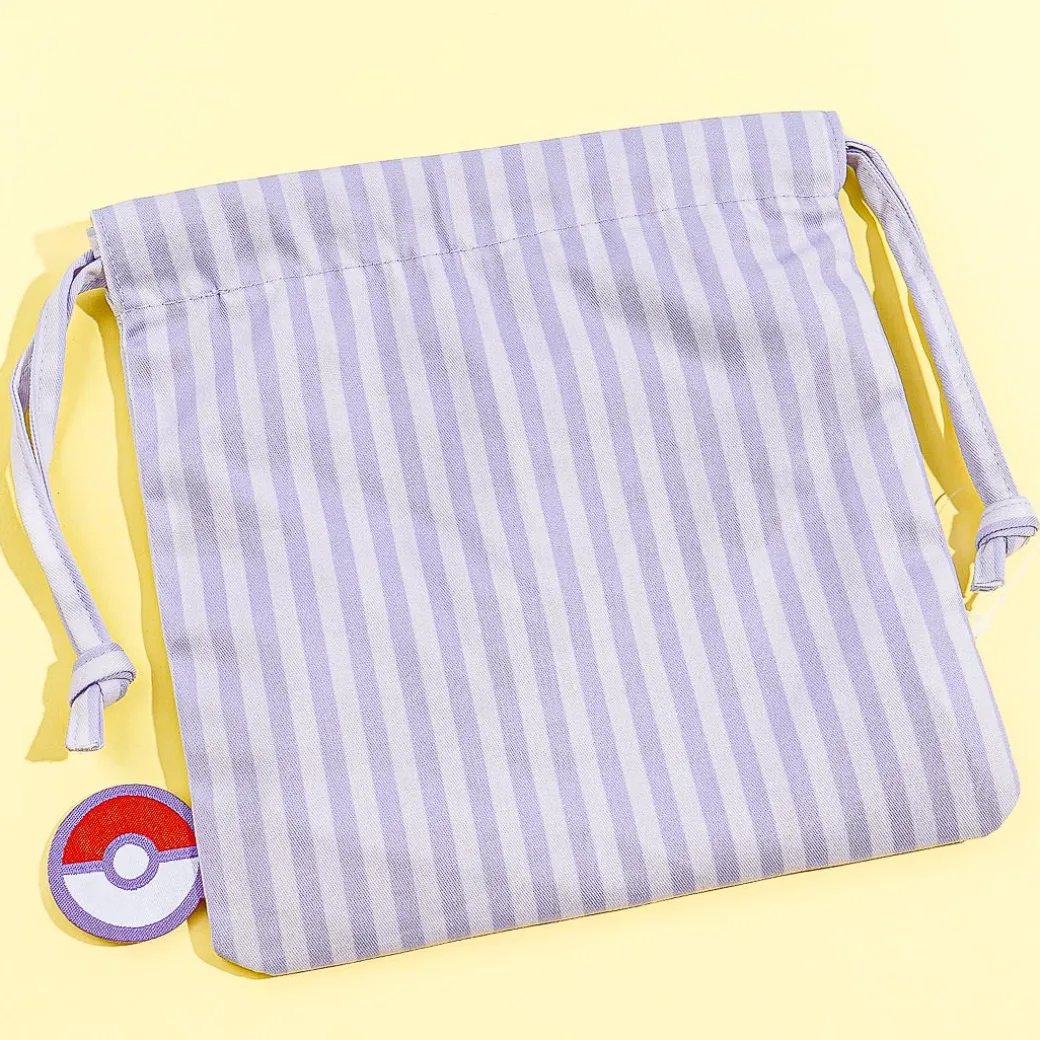 Pokemon Striped Drawstring Pouch - Gengar