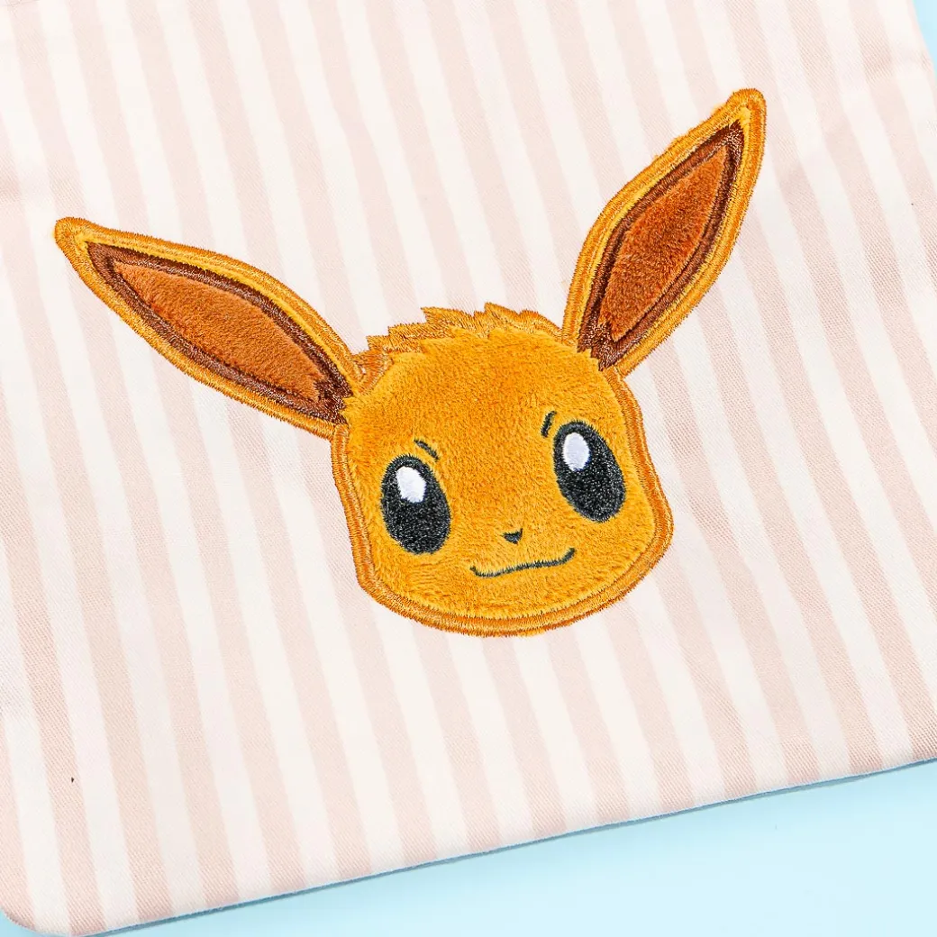 Pokemon Striped Drawstring Pouch - Eevee