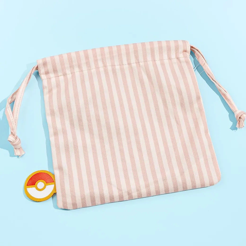 Pokemon Striped Drawstring Pouch - Eevee