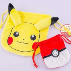 Pokémon Plush Drawstring Pouch Set - Pikachu & Pokéball