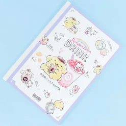 Pompompurin Boba Tea Grid Notebook