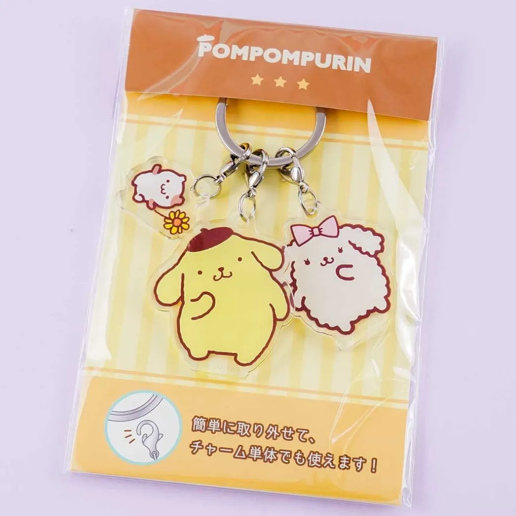 Pompompurin Friends Triple Charm Acrylic Keychain