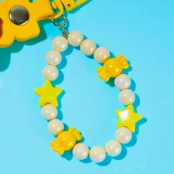 Pompompurin Keychain With Beaded Bracelet