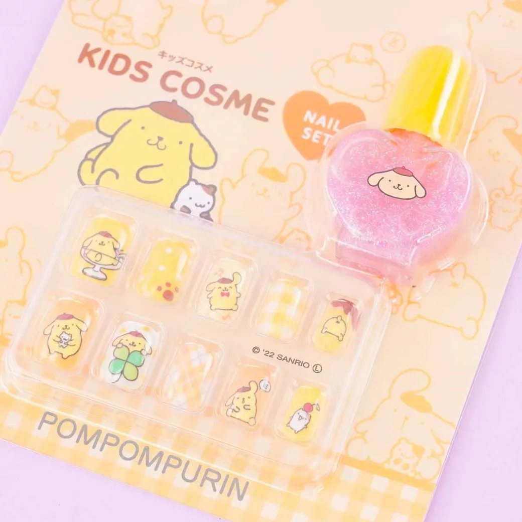 Pompompurin Nail Tips & Nail Polish Set