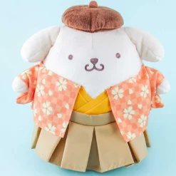 Pompompurin Sakura Checkered Kimono Plushie - Medium