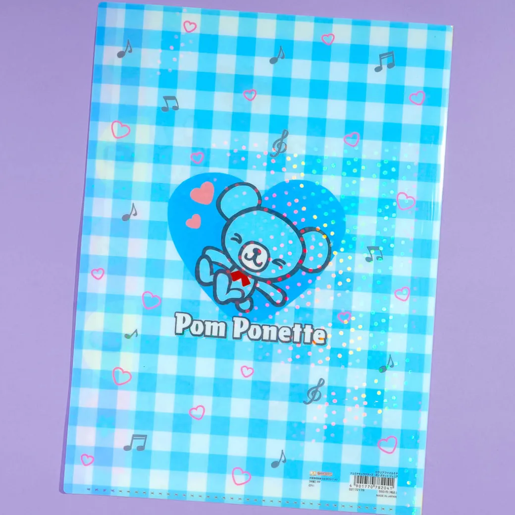 Pomponette Glittery Multi-Pocket Clear File