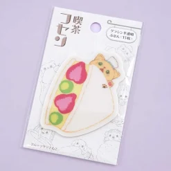 Retro Cafe Coffee Sticky Notes - Fruit Sandwich Cat
