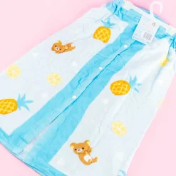 Rilakkuma & Pineapples Wrap Towel With Buttons