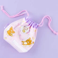 Rilakkuma Floral Drawstring Bag