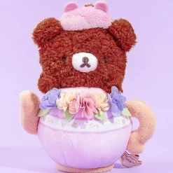 Rilakkuma Flower Tea Time Plushie - Chairoikoguma / Medium