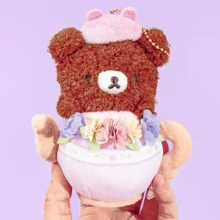 Rilakkuma Flower Tea Time Plushie - Chairoikoguma / Medium