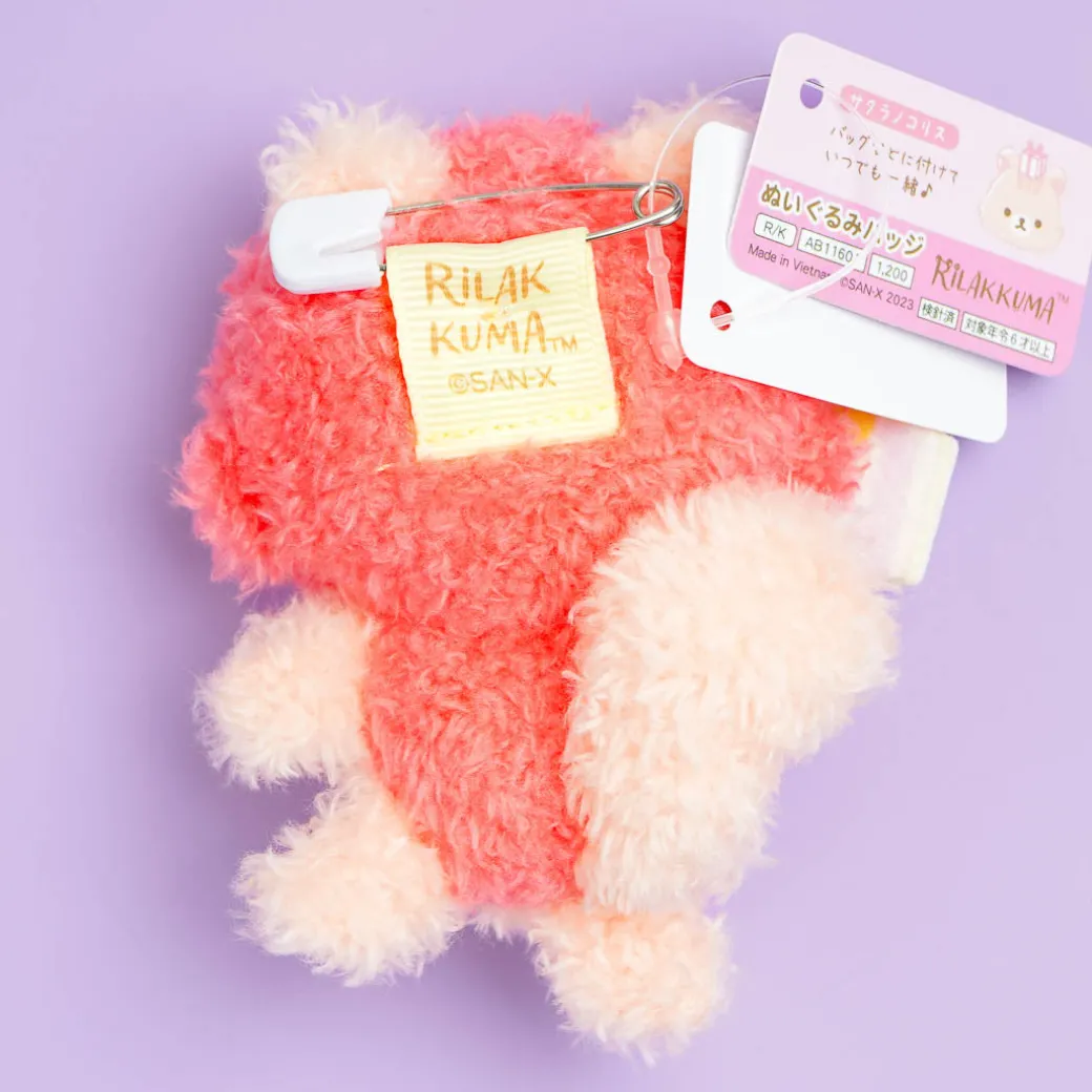 Rilakkuma Niko Niko Badge Plushie - Sakura no Korisu / Mini