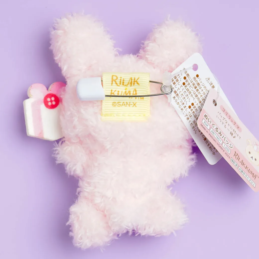 Rilakkuma Niko Niko Badge Plushie - Korilakkuma / Mini