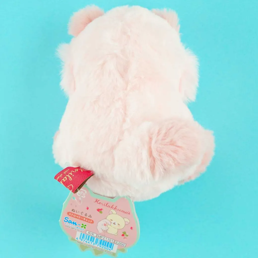 Rilakkuma Strawberry Cats Plushie - Korilakkuma / Medium