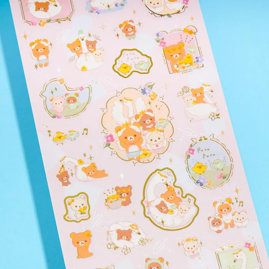 Rilakkuma Swan & Golden Flower Stickers - Ballet Dance