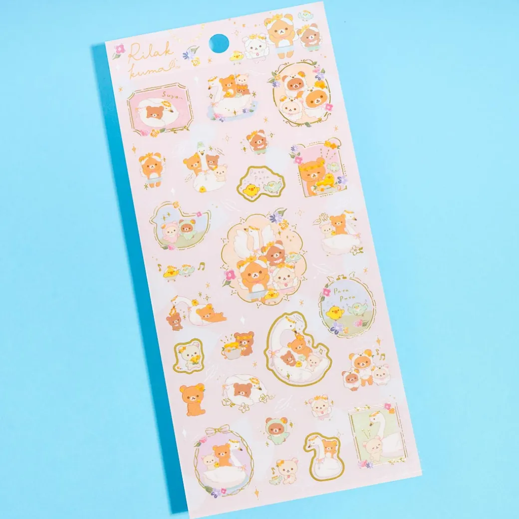 Rilakkuma Swan & Golden Flower Stickers - Ballet Dance