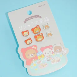 Rilakkuma Yurukute Happy Na Earrings Set - 6 pcs