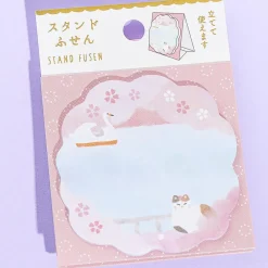 Sakura Lake View Neko Sticky Notes With Stand