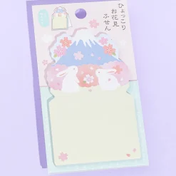 Sakura Mountain View Bunnies Sticky Notes With Stand