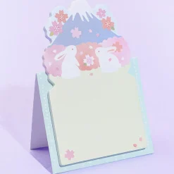 Sakura Mountain View Bunnies Sticky Notes With Stand