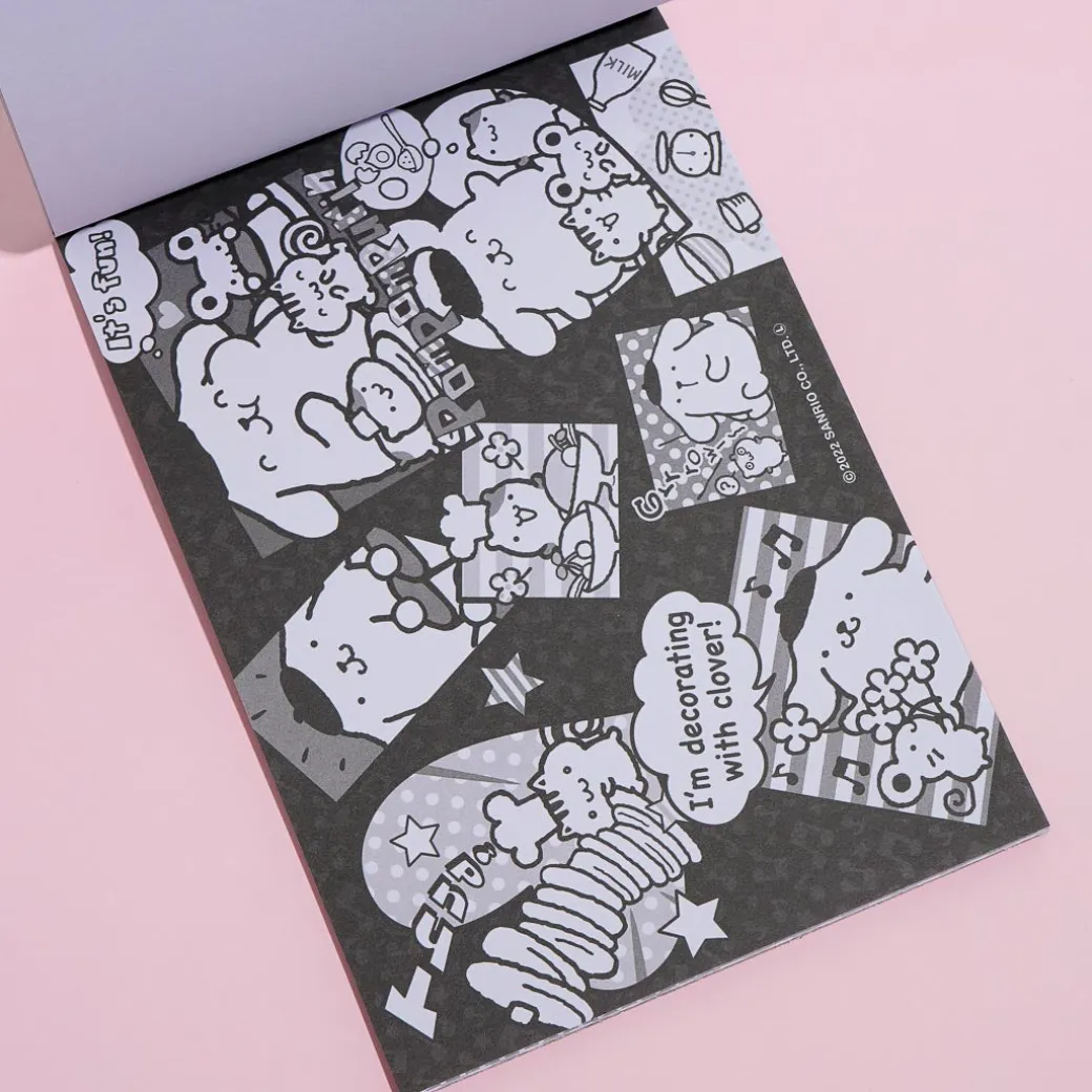Sanrio Characters Coloring Pad with Black Background