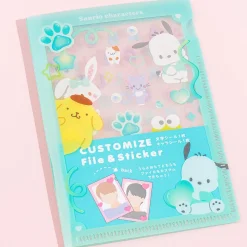 Sanrio Characters Customized Mini Clear File & Sticker Set - Mint