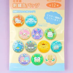 Sanrio Characters Flower Language Embroidery Can Badge