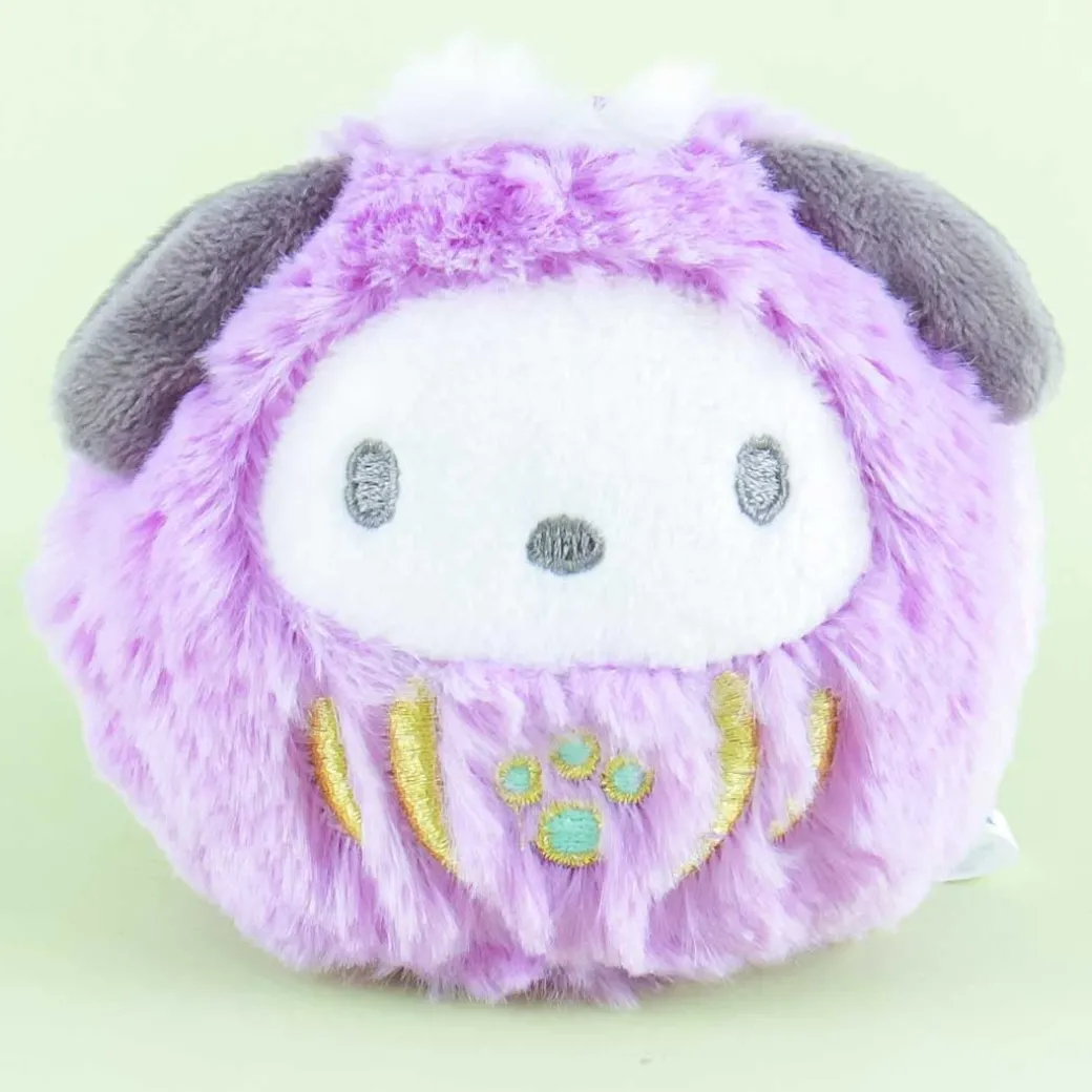 Sanrio Characters Fluffy Daruma Plushie Charm - Pochacco