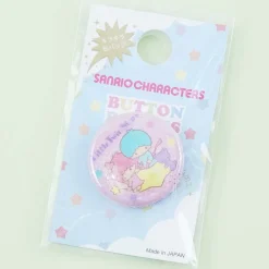 Sanrio Characters Glitter Badge - Little Twin Stars