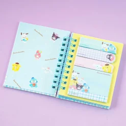 Sanrio Characters Happy Bunch Mini Spiral Notebook With Sticky Notes