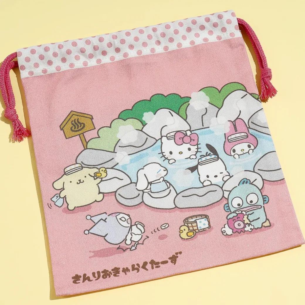 Sanrio Characters Hot Spring Drawstring Pouch