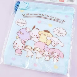 Sanrio Characters Line Up Drawstring Bag