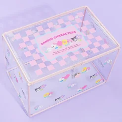 Sanrio Characters Pastel Checker Clear Storage Box