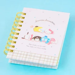 Sanrio Characters Sleepy Time Mini Spiral Notebook With Sticky Notes